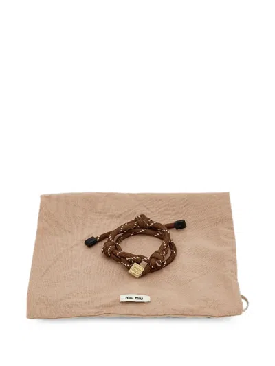 Pre-owned Miu Miu Knotted Cord Bracelet In Brown