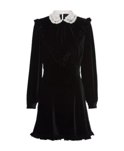 Miu Miu Lace Collar Dress In Black
