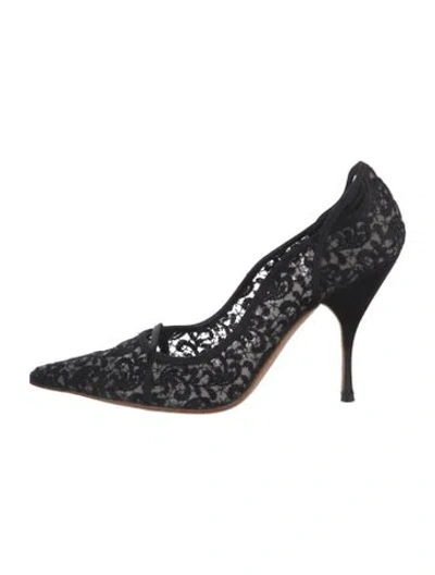 Pre-owned Miu Miu Lace Lace Pattern Pumps In Black