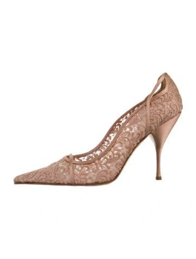 Pre-owned Miu Miu Lace Lace Pattern Pumps In Neutral