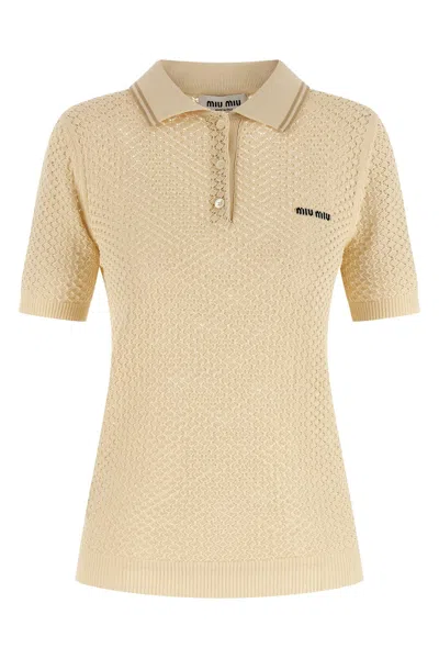 Miu Miu Polohemd Aus Spitze In Black