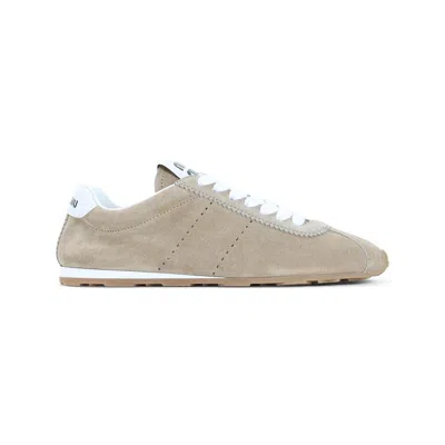 Miu Miu Plume Sneaker In Ivory Leather Women In Multicolor