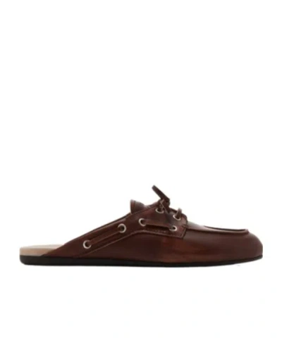 Miu Miu Lace-up Flat Mules