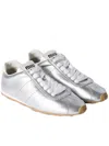 Miu Miu Metallic Leather Retro Runner Sneakers In Grey