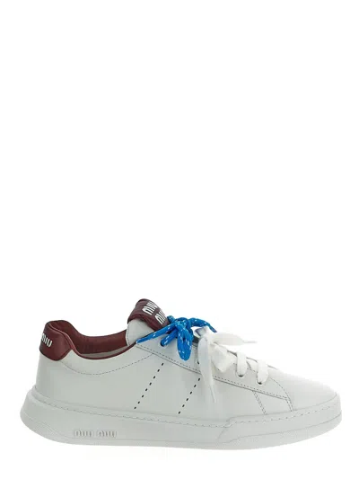 Miu Miu Lace-up Sneaker In White