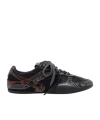 Miu Miu Multicolor Fabric And Leather Sneakers In Black