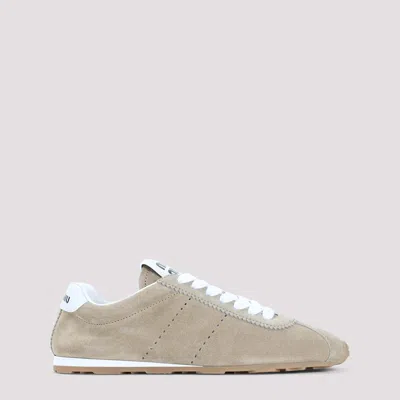 Miu Miu Lace Up Sneakers In Gray