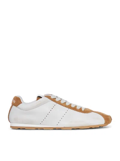 Miu Miu Lace-up Sneakers In White