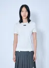 Miu Miu Floral-pattern Logo-patch T-shirt In White