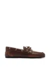 Miu Miu Burnt Brown Moccasin In Vintage Effect Leather In Brown