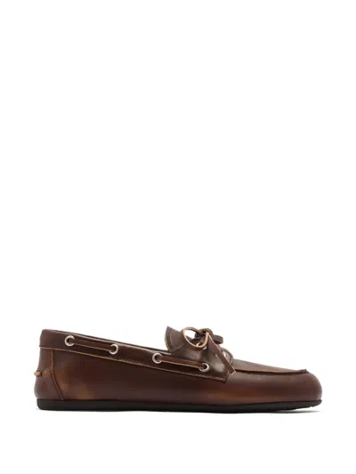 MIU MIU LACE-UP BOAT SHOES