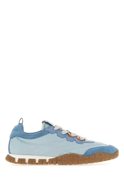 Miu Miu Lace-up Mini Sneakers In Fiordalisoastrale