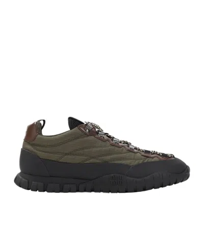 Miu Miu Lace-up Sneakers In Green