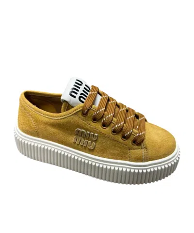 Miu Miu Lace-up Sneakers In Multi