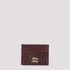 Miu Miu Bordeaux Lamb Leather Cardholder In Burgundy