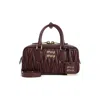 Miu Miu Lamb Leather Quilted Shoulder Bag In Burgundy