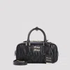 Miu Miu Lamb Leather Handbag In Black