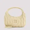 Miu Miu Lamb Leather Quilted Shoulder Bag In Soia