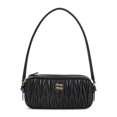 Miu Miu Lamb Leather Pouch In Brown