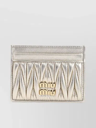 MIU MIU LAMB LEATHER QUILTED CARDHOLDER