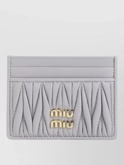 Miu Miu Lamb Leather Quilted Matelasse Cardholder