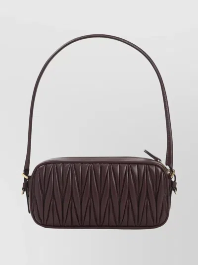 Miu Miu Lamb Leather Quilted Pouch And Strap