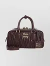 Miu Miu Lamb Leather Quilted Shoulder Bag In Burgundy