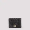 Miu Miu Lamb Leather Wallet Compact Design Gold-toned Hardware
