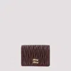 Miu Miu Lamb Leather Wallet In Brown