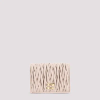 Miu Miu Lamb Leather Wallet In Brown