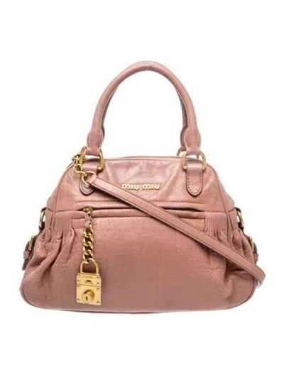 Pre-owned Miu Miu Lambskin 2-way Vintage In Pink