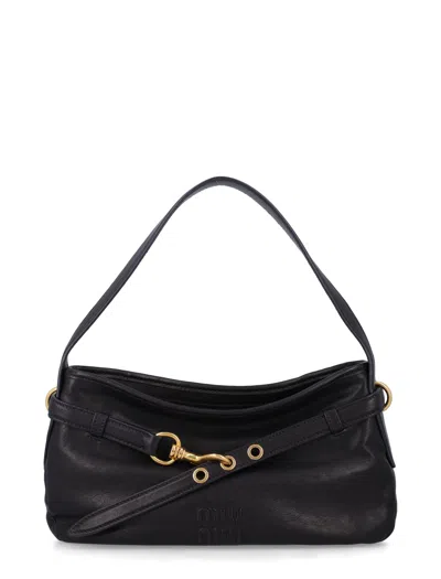 Miu Miu Lambskin Mini Bag In Black