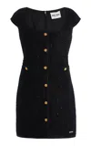 Miu Miu Lamé-bouclé Tweed Mini Dress In Black
