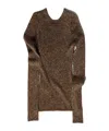 Miu Miu Lamé Crew-neck Sweater In Brown