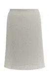 Miu Miu Lamé Ribbed-knit Midi Skirt In Gray
