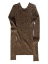 Miu Miu Lamé Ribbed-knit Top In Brown