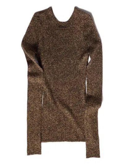 MIU MIU LAMÉ CREW-NECK SWEATER