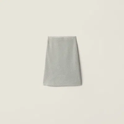 Miu Miu Lamé Skirt In Gray