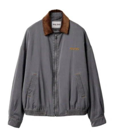Miu Miu Lapel Casual Jacket In Black