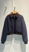 Miu Miu Lapel Long Sleeve Casual Jacket In Blue
