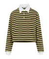 Miu Miu Contrast Collar Striped Cotton Polo