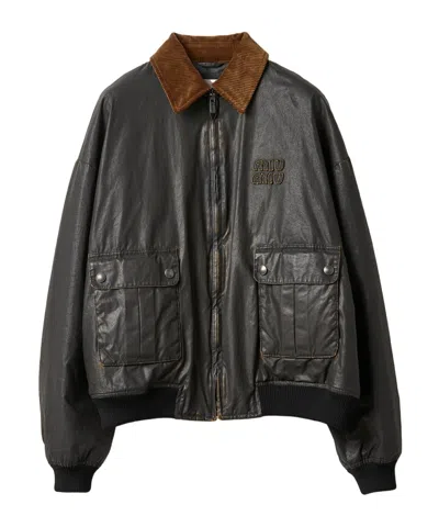Miu Miu Lapel Long-sleeved Casual Jacket In Black
