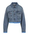 Miu Miu Denim Jacket With Frontal Logo In Blue