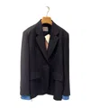 Miu Miu Lapel Suit Coat In Black