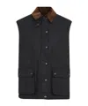 Miu Miu Black Resin-finish Poplin Vest In Black