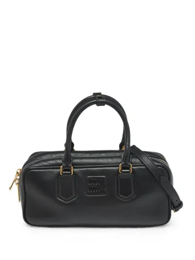 Pre-owned Miu Miu Large Arcadie Handbag In Black