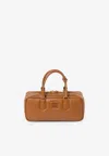 Miu Miu Arcadie Large Leather Top-handle Bag In Brown
