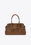 Miu Miu Large Aventure Nappa Leather Shoulder Bag In Brown