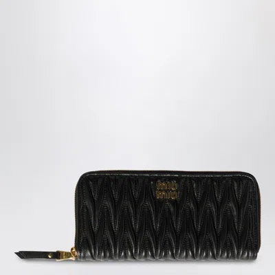 Miu Miu Large Black Quilted Nappa Leather Wallet