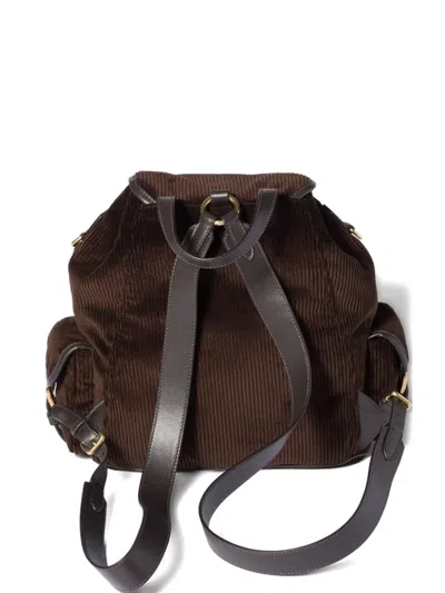 Miu Miu Large Corduroy Backpack In Brown